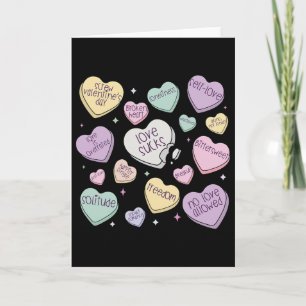 Retro Anti-valentine Godis Vintage Hjärtan Kärlek  Kort