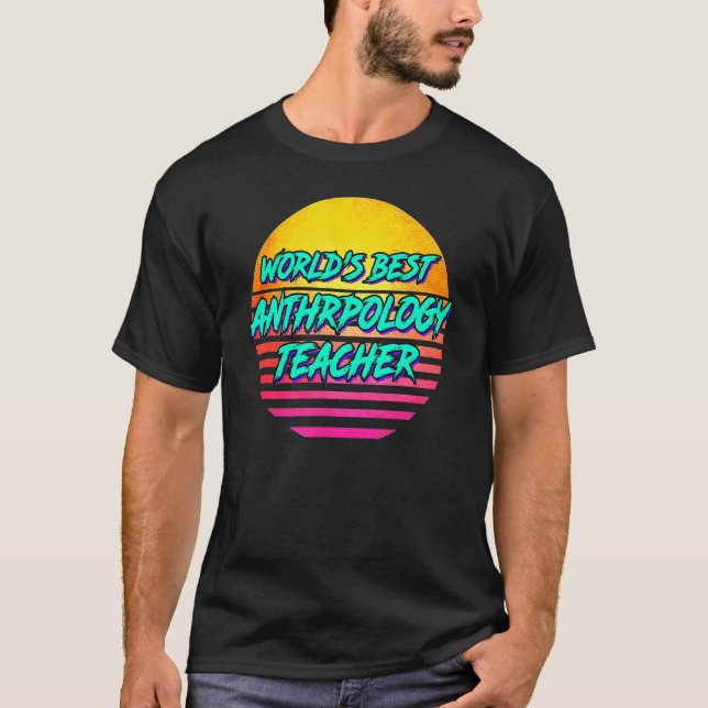 Retro Antropology Teacher T Shirt (Framsida)