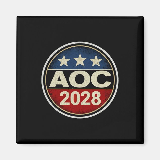 Retro Aoc 2028 Fight Oligarchy Protest ResistBern Magnet (Framsidan)