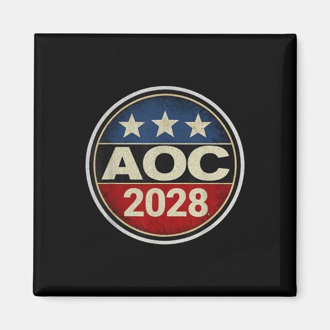 Retro Aoc 2028 Fight Oligarchy Protest ResistBern Magnet (Framsidan)