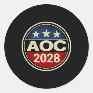 Retro Aoc 2028 Fight Oligarchy Protest ResistBern Runt Klistermärke