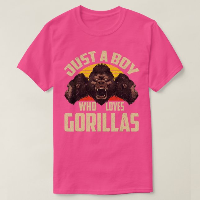 Retro Ape Zoo Animal Gorilla Älskare Boys Monkey G T Shirt (Design framsida)
