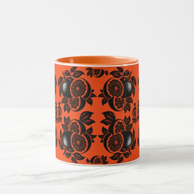 Retro apelsin skivmönster mugg (Center)