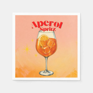 Retro Aperol Spritz Cocktailfest Pappersservett