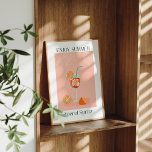 Retro Aperol Spritz | Njut sommar Poster<br><div class="desc">Trendig boho poster av en sommarretro Aperol Spritz-cocktail. Lägg till anpassningsbarnas ordalydelse i den här designen genom att använda rutorna "Redigera den här designmallen" på objektets höger eller klicka på den blå "Anpassa den" om du vill ordna texten, ändra typsnitt och färg och även lägga till ytterligare information om bilder...</div>