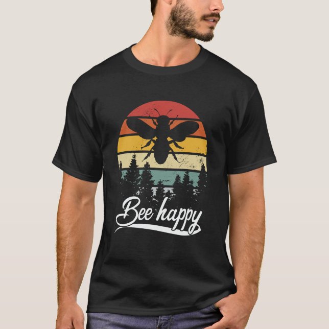 Retro apiary nature beehive honeycomb insect bee h t shirt (Framsida)