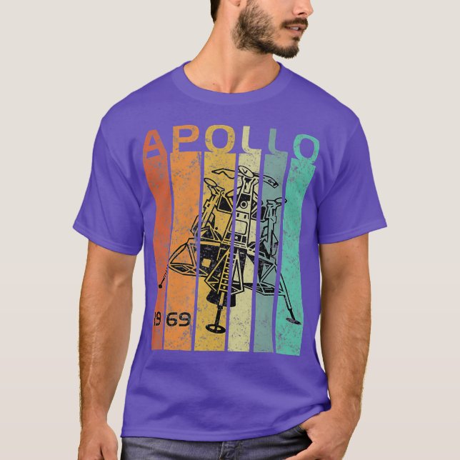 Retro Apollo 11 50-årsdagen för landning av Måne T Shirt (Framsida)