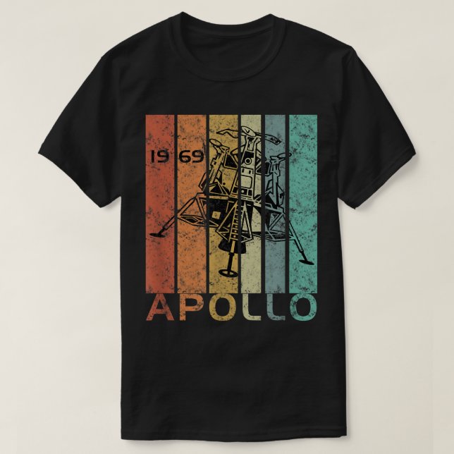 Retro Apollo 11 50-årsjubileum Måne landning 1969 T Shirt (Design framsida)