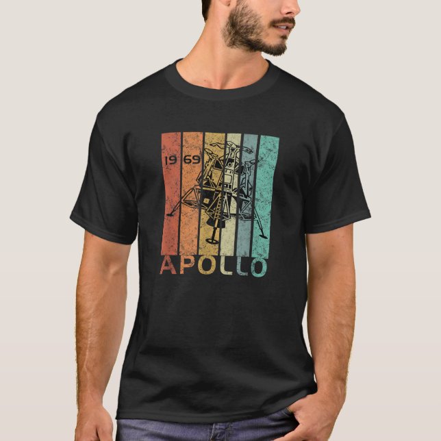 Retro Apollo 11 50-årsjubileum Måne landning 1969 T Shirt (Framsida)