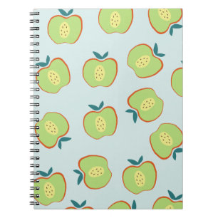 Retro Apple Frukt Mönster Anteckningsbok
