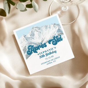 Retro Apres Ski Vinter Berg Födelsedagsfest Pappersservett
