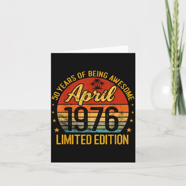 Retro april 1976 Limited Edition 50-årig 50-årsjub Kort (Framsida)