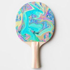Retro Aqua Blå Flytande Konst på Abstrakt Hortensi Pingisracket