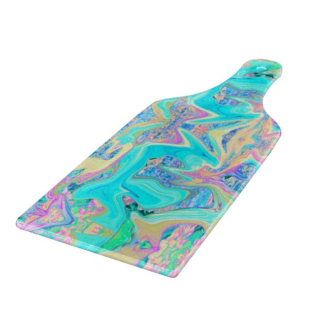 Retro Aqua Blå Flytande Konst på Abstrakt Hydrange (Hörn)