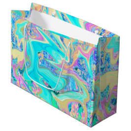 Retro Aqua Blue Liquid Art on Abstrakt Hydrangeas