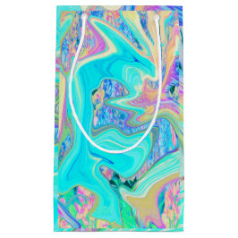 Retro Aqua Blue Liquid Art on Abstrakt Hydrangeas