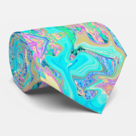 Retro Aqua Blue Liquid Art on Abstrakt Hydrangeas Slips