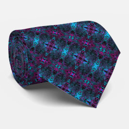 Retro Aqua Magenta och Black Abstrakt Swirl Slips