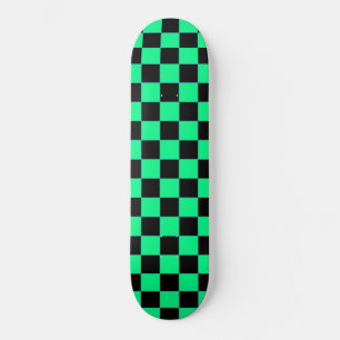 Retro Aqua och svart rutig skateboard Bräda 19,5 Cm