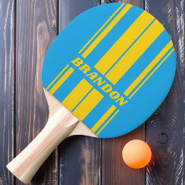 Retro Aqua Reef Board Ränder med Namn Pingisracket