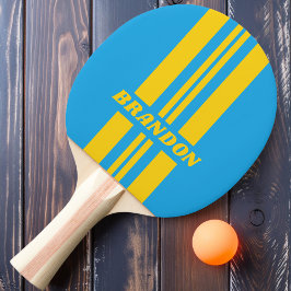 Retro Aqua Reef Dubbel Rallyrand med namn Pingisracket