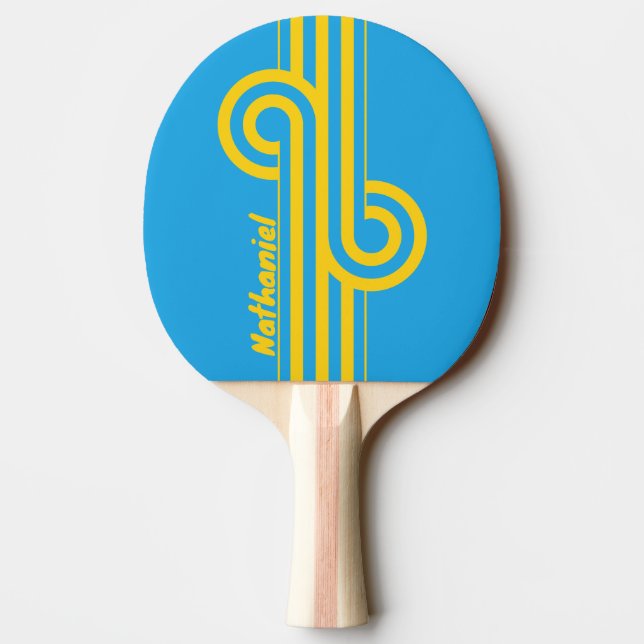 Retro Aqua Reef Stripe Loop med namn Pingisracket (Baksidan)