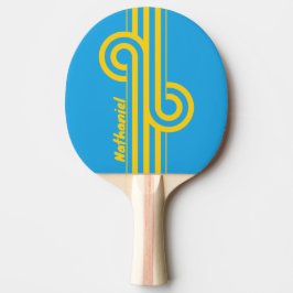 Retro Aqua Reef Stripe Loop med namn Pingisracket