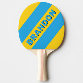 Retro Aqua Reef Tre Feta Ränder med Namn Pingisracket
