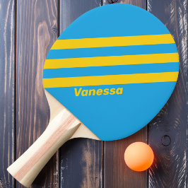 Retro Aqua Reef Tre Ränder med Namn Pingisracket