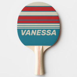 Retro Aqua Surf Horizon Ränder med namn Pingisracket