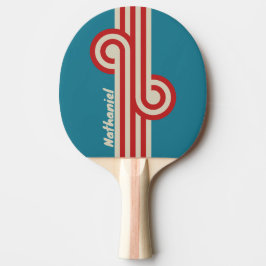 Retro Aqua Surf Loop med namn Pingisracket