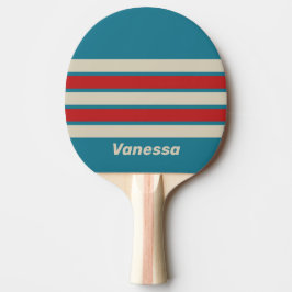 Retro Aqua Surf över ränder med namn Pingisracket