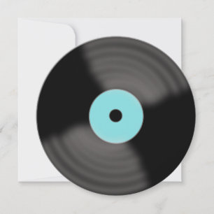 Retro Aqua Vinylskiva Festinladningar Inbjudningar