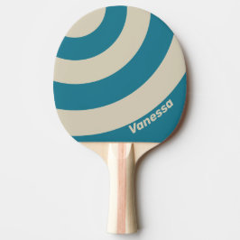 Retro Aquamarine Trecirkelrand med namn Pingisracket