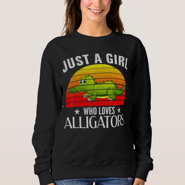 Retro är bara en flicka som Kärlek Krokodiler Alli T Shirt (Framsida)