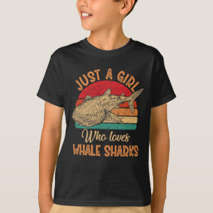 Retro är bara en flicka som Kärlek Whale Sharks Vi T Shirt
