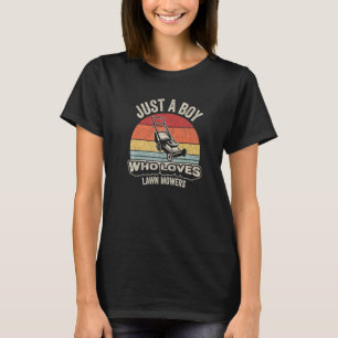 Retro är bara en pojke som Kärlek Gräsmatta Mowers T Shirt