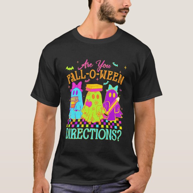 Retro är du Fall O Ween vägbeskrivning Lärare Hall T Shirt (Framsida)