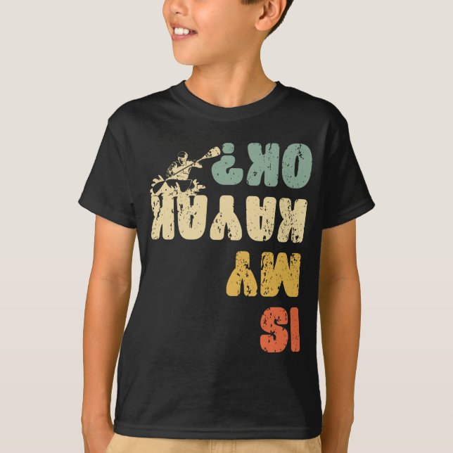 Retro är min Kayak okej Whitewater Kayaker Paddle T Shirt (Framsida)