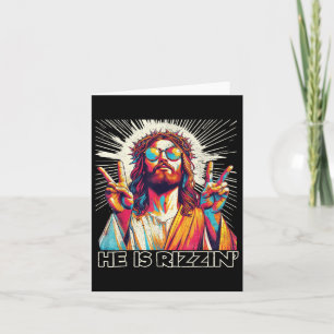 Retro är Rizzin Funny Jesus har Rizzen Påsk C Kort