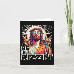 Retro är Rizzin Funny Jesus har Rizzen Påsk C Kort