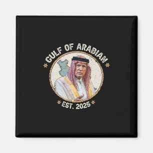 Retro Arabiska Bukt Bukt vid Arabiens persiska Buk Magnet
