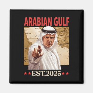 Retro Arabiska Bukt Bukt vid Arabiens persiska Buk Magnet