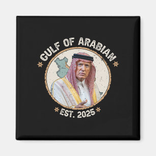 Retro Arabiska Bukt Bukt vid Arabiens persiska Buk Magnet