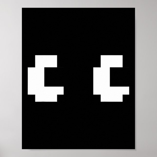 Retro Arcade Game Ghost Ögon 80s Halloween Group C Poster (Framsidan)