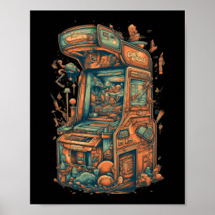 Retro Arcade Gamer Clic Gaming Arcade Maskin Poster