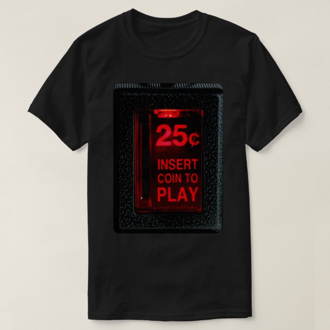 Retro Arcade Infoga myntet för att spela upp T Shirt (Design framsida)