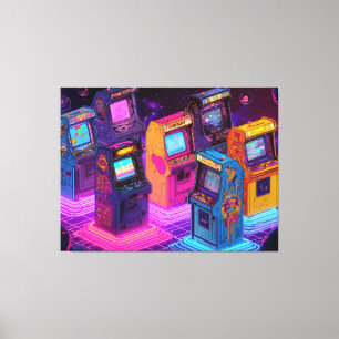 Retro Arcade Maskiner Canvastryck