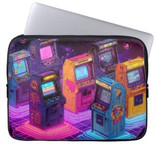 Retro Arcade Maskiner Laptop Fodral