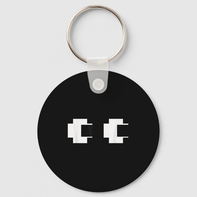 Retro Arcade Video Game Ghost Eyes Halloween Group Nyckelring (Framsida)